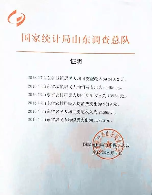 2017年山东省交通事故人身损害赔偿标准